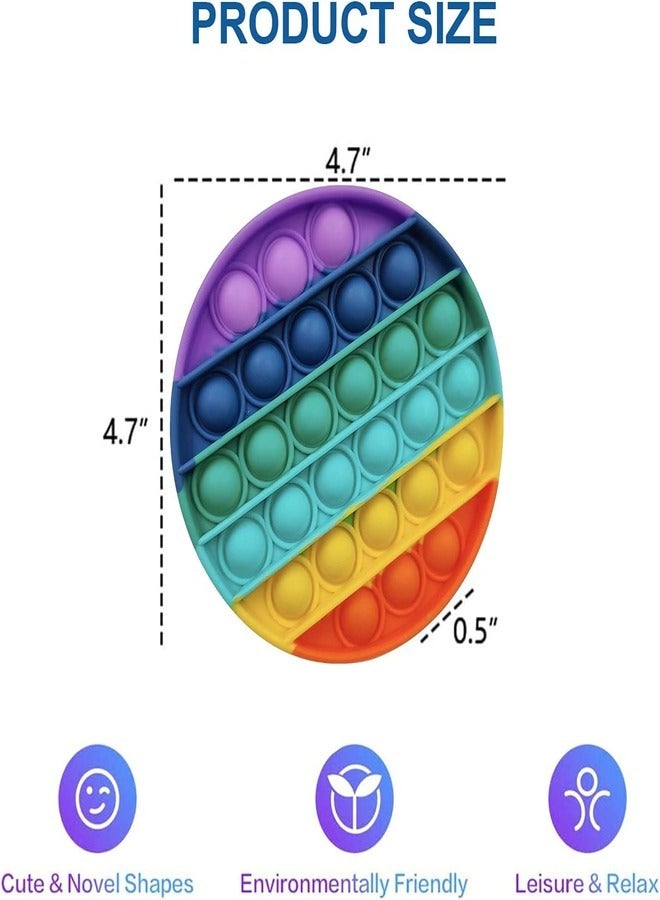 Pop Pop Fidget Toys, Push Pop Bubble Fidget Sensory Toy, Silicone Pop Bubble Autism Stress Sensory Toy Reliever Office School Game, Novelty Gifts for Girls Boys Kids Adults (Multicolor)