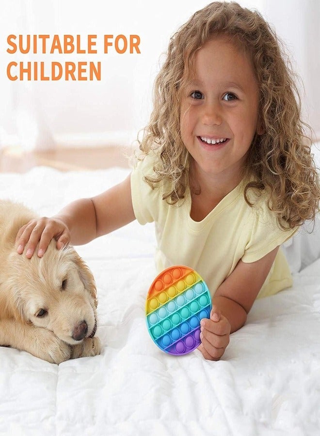 Pop Pop Fidget Toys, Push Pop Bubble Fidget Sensory Toy, Silicone Pop Bubble Autism Stress Sensory Toy Reliever Office School Game, Novelty Gifts for Girls Boys Kids Adults (Multicolor)