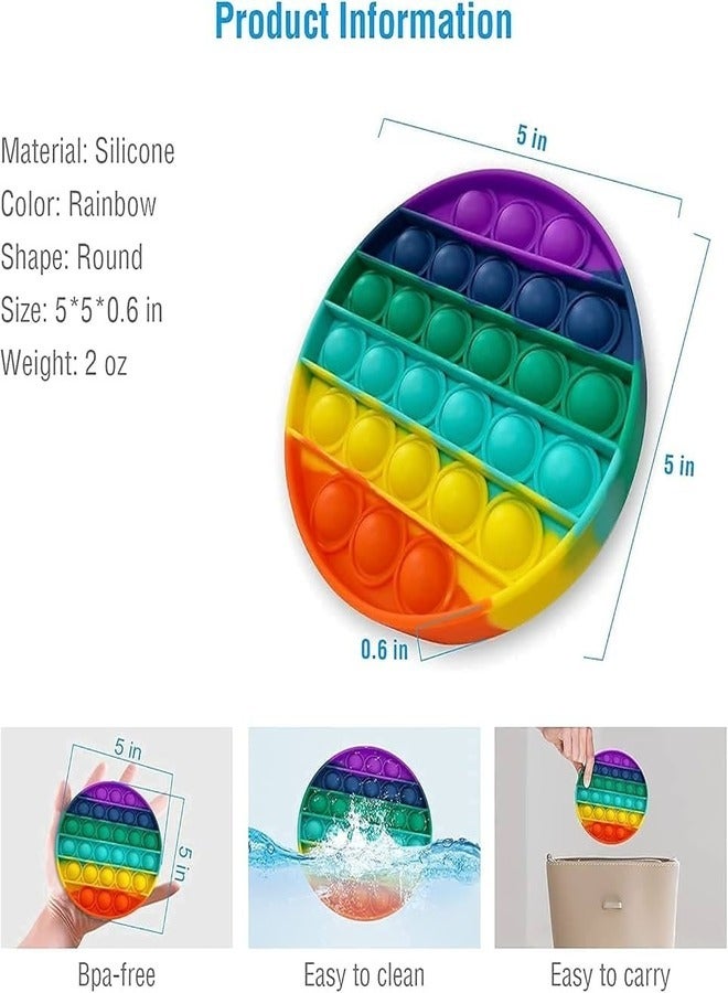 Pop Pop Fidget Toys, Push Pop Bubble Fidget Sensory Toy, Silicone Pop Bubble Autism Stress Sensory Toy Reliever Office School Game, Novelty Gifts for Girls Boys Kids Adults (Multicolor)