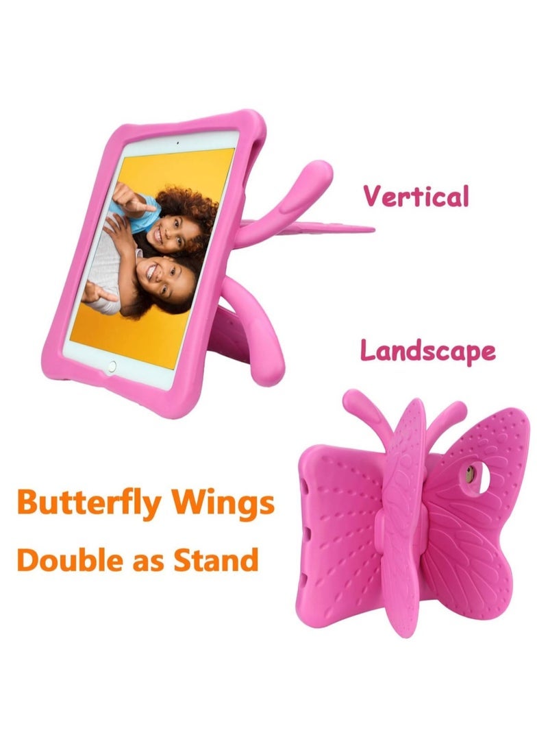 Gravity Case, iPad Air 2 Case for Kids,Cute Butterfly Shockproof EVA Foam Super Protection Stand Cover for 9.7" iPad Air/Air 2 iPad 2017/2018 - Rose - Image 4