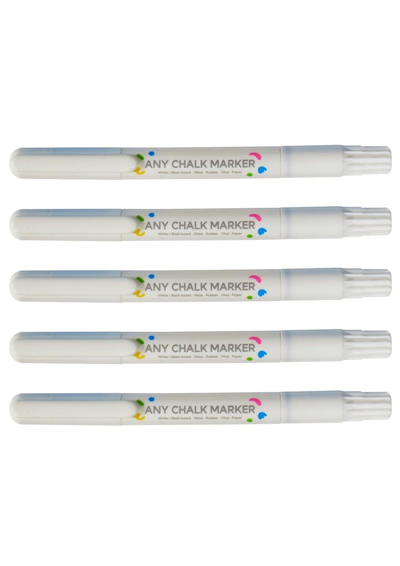 Dong-A Board & Glass Chalk Pen Marker (5 Pc White Chalk Marker) - Image 4