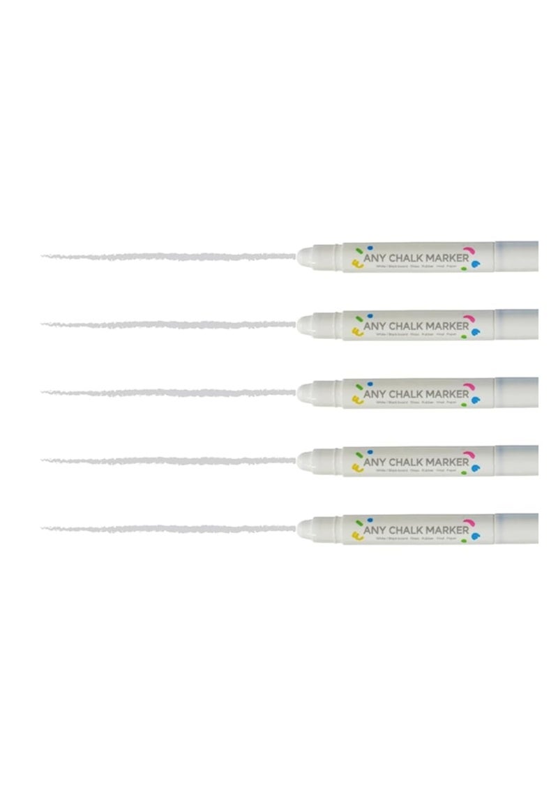 Dong-A Board & Glass Chalk Pen Marker (5 Pc White Chalk Marker) - Image 1