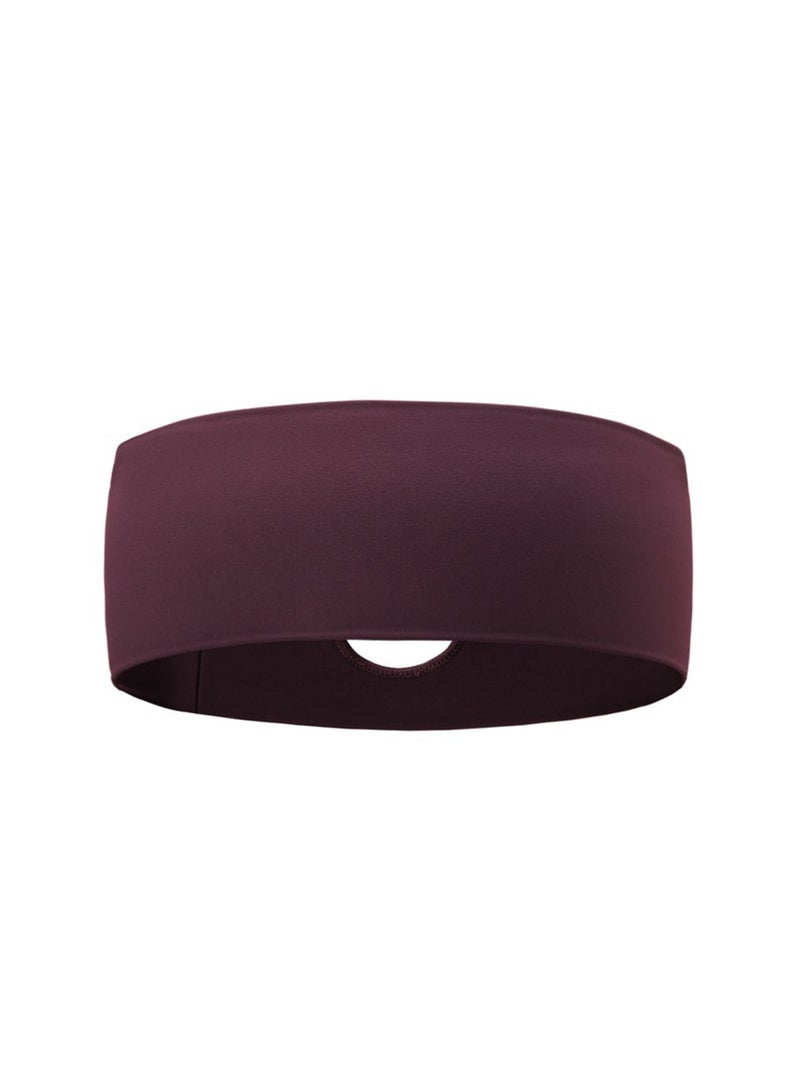 آر جيه ربطة شعر رياضية نسائية بلون عنابي بفتحة خلفية لراحة مثالية أثناء التمرين – خامة فاخرة وألوان متعددة - Image 2