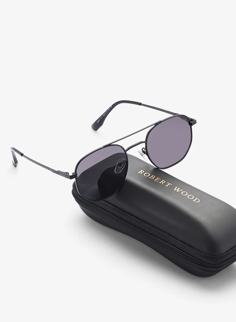 Robert Wood Polarized Lens Square Aviator Sunglasses
