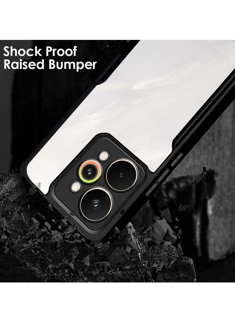 دبليو تيك غطاء ريلمي 15 برو 5G 2025 من السيليكون الهجين TPU مع حواف واقية مرتفعة للجهاز - شفاف/أسود - Image 2