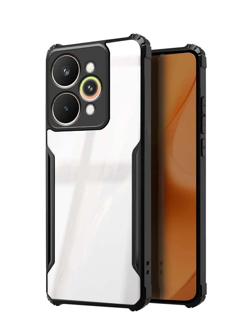 دبليو تيك غطاء ريلمي 15 برو 5G 2025 من السيليكون الهجين TPU مع حواف واقية مرتفعة للجهاز - شفاف/أسود - Image 1