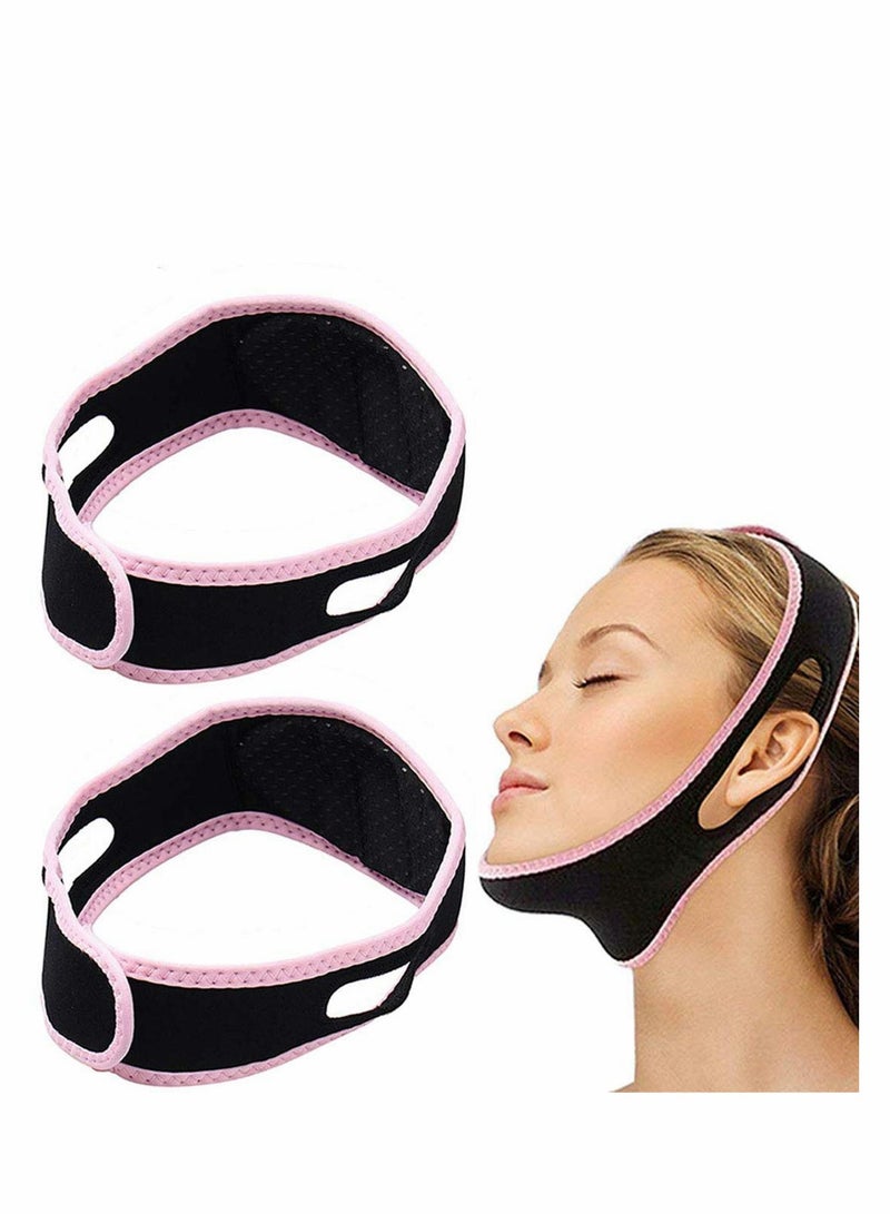 Excefore 2 pcs Facial Slimming Strap, Weight Reducing V-shaped face, Slimming Strap Pain- Free Anti-Wrinkle Band, Anti Aging, snoring devices for women, Anti Snore Chin Strap - Image 1