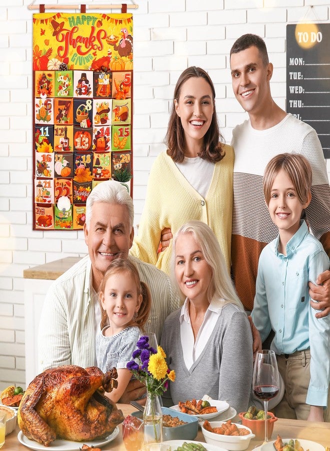 هواف تقويم عيد الشكر من هاوف (العد التنازلي لعيد الشكر)، تقويم غامض لمدة 30 يومًا مع 30 جيبًا لتقديم هدايا الخريف، ديكور حائط لعيد الشكر - Image 5