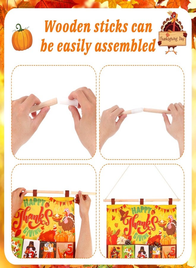 هواف تقويم عيد الشكر من هاوف (العد التنازلي لعيد الشكر)، تقويم غامض لمدة 30 يومًا مع 30 جيبًا لتقديم هدايا الخريف، ديكور حائط لعيد الشكر - Image 3