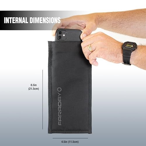 Faraday Defense Faraday Bag Jacket Pro for Phones | Magnetic Closure, Shielding - Law Enforcement & Military, Travel & Data Security, Privacy, Anti-Tracking Anti-Hacking Black (Phone Vertical) - Image 2