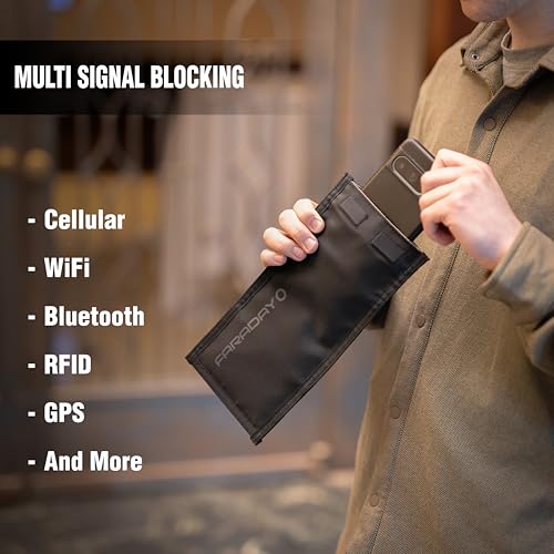 Faraday Defense Faraday Bag Jacket Pro for Phones | Magnetic Closure, Shielding - Law Enforcement & Military, Travel & Data Security, Privacy, Anti-Tracking Anti-Hacking Black (Phone Vertical) - Image 3