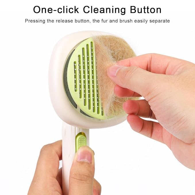 AMDROZ Pet Hair Brush, Cat Brush Self Cleaning Slicker Brush, Dog Brush for Shedding and Grooming, Pet Brush for Short and Long Haired Dogs Cats Rabbits, Removes Loose Undercoat & Tangled Hair. - Image 5
