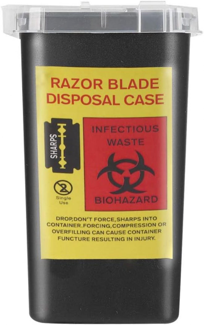 LIZEALUCKY Biohazard Needle Disposal Container Sharps Disposal Container Plastic Disposable Blade Cutter Tattoo Needle Container Collector Waste Box (Black) - Image 5