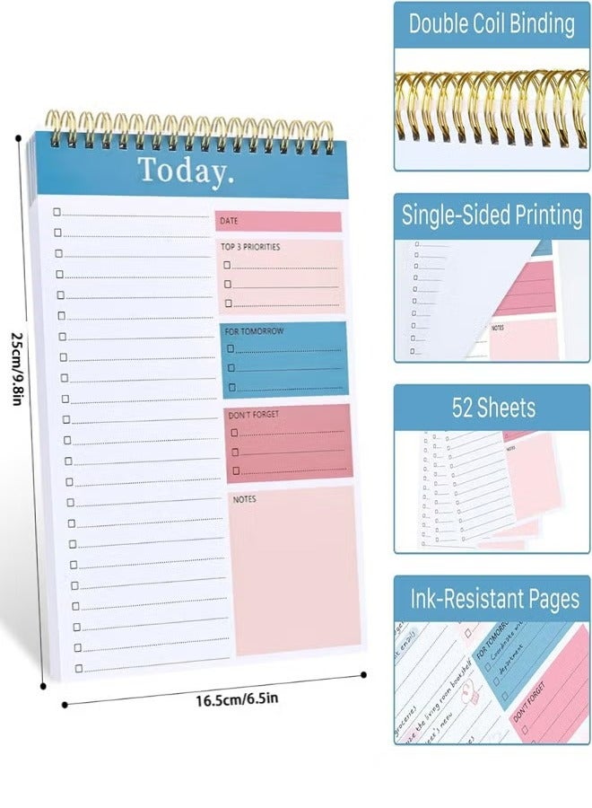 ELFSA To Do List Notepad, 52 Sheets To Do List Notebook for Work, Twin-ring Spiral Bindling Undated Daily Planner Perfect for Enhanced Productivity and Goal Achievement  - Image 3