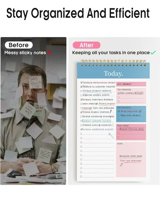 ELFSA To Do List Notepad, 52 Sheets To Do List Notebook for Work, Twin-ring Spiral Bindling Undated Daily Planner Perfect for Enhanced Productivity and Goal Achievement  - Image 5