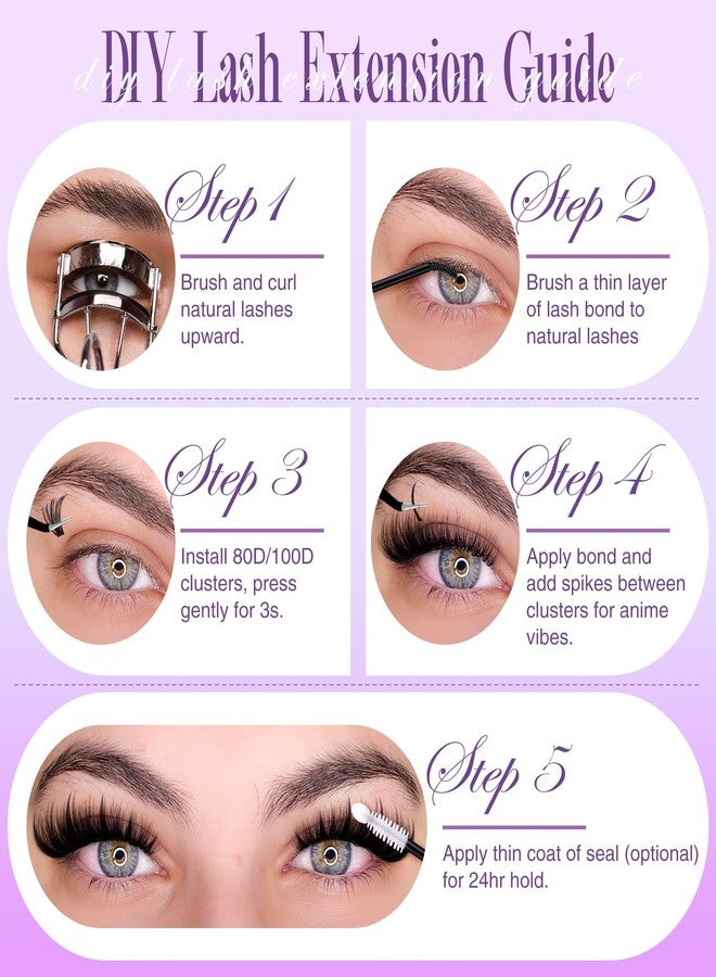 alphonse Spiky Lash Extension 80D+100D Cluster Eyelash Extensions with Lash Spikes Lash Clusters Wispy Eyelashes Clusters Fluffier Individual Lashes Clusters by ALPHONSE (300pcs) - Image 4