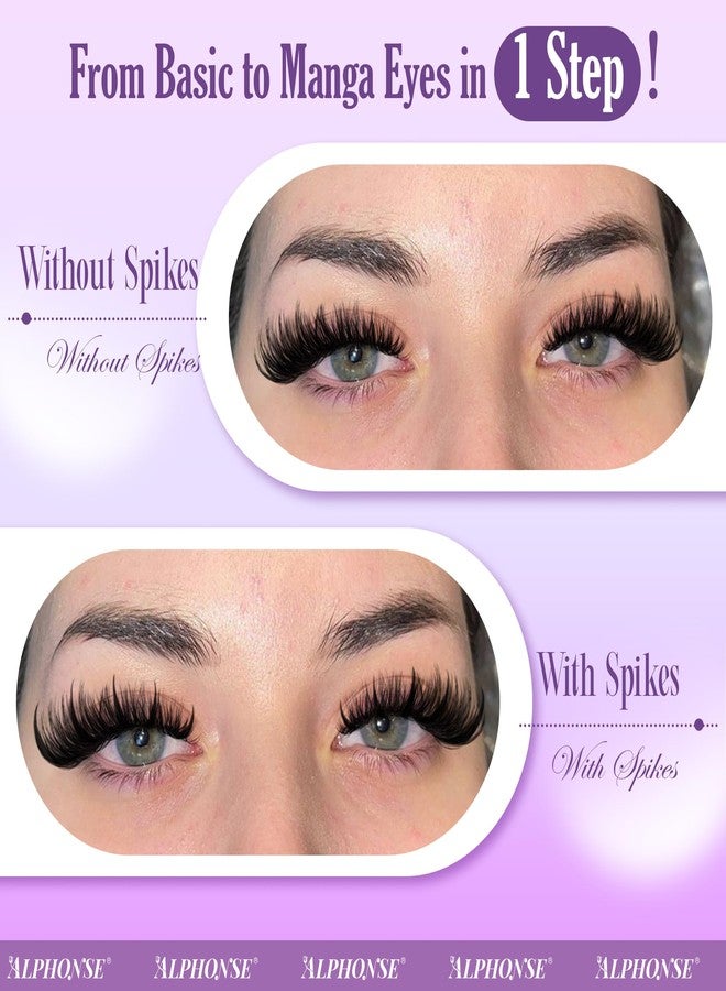 alphonse Spiky Lash Extension 80D+100D Cluster Eyelash Extensions with Lash Spikes Lash Clusters Wispy Eyelashes Clusters Fluffier Individual Lashes Clusters by ALPHONSE (300pcs) - Image 3