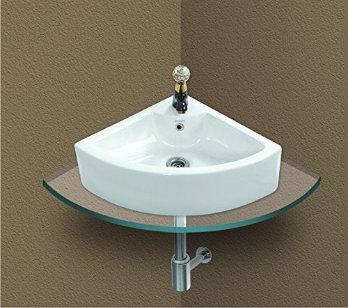 Belmonte Ceramic Wall HungTable Top Wash Basin Delta 16 x 16Inches Ivory - Image 4