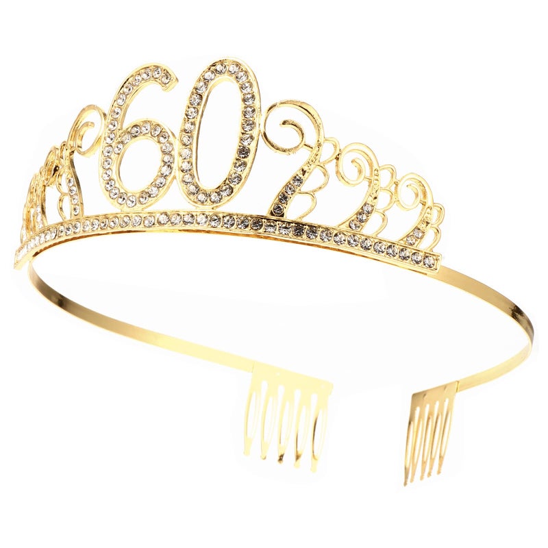 Gold Tiara Headband For Women Queen Birthday Party Crown Hair Ornament - Image 2