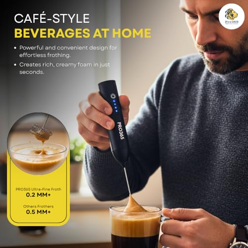 PRO365 Quick Charge Hand Blender | Portable Food-Grade Steel Mesh | 3-Speed | USB Rechargeable | Dual Spring Stirrer | for Lattes, Coffee & Milkshakes | 1-Year Warranty - Image 2
