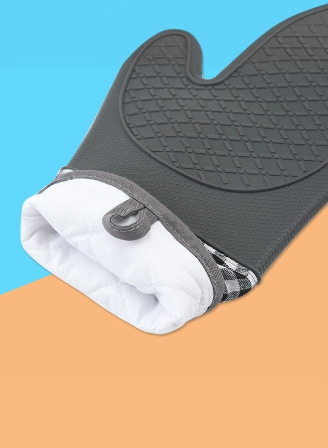 2-Pack Extra Long 600°F Heat-Resistant Silicone Oven Mitts with Non-Slip Surface - Anti-Scald Gloves for Cooking, Grilling & BBQ - Image 4