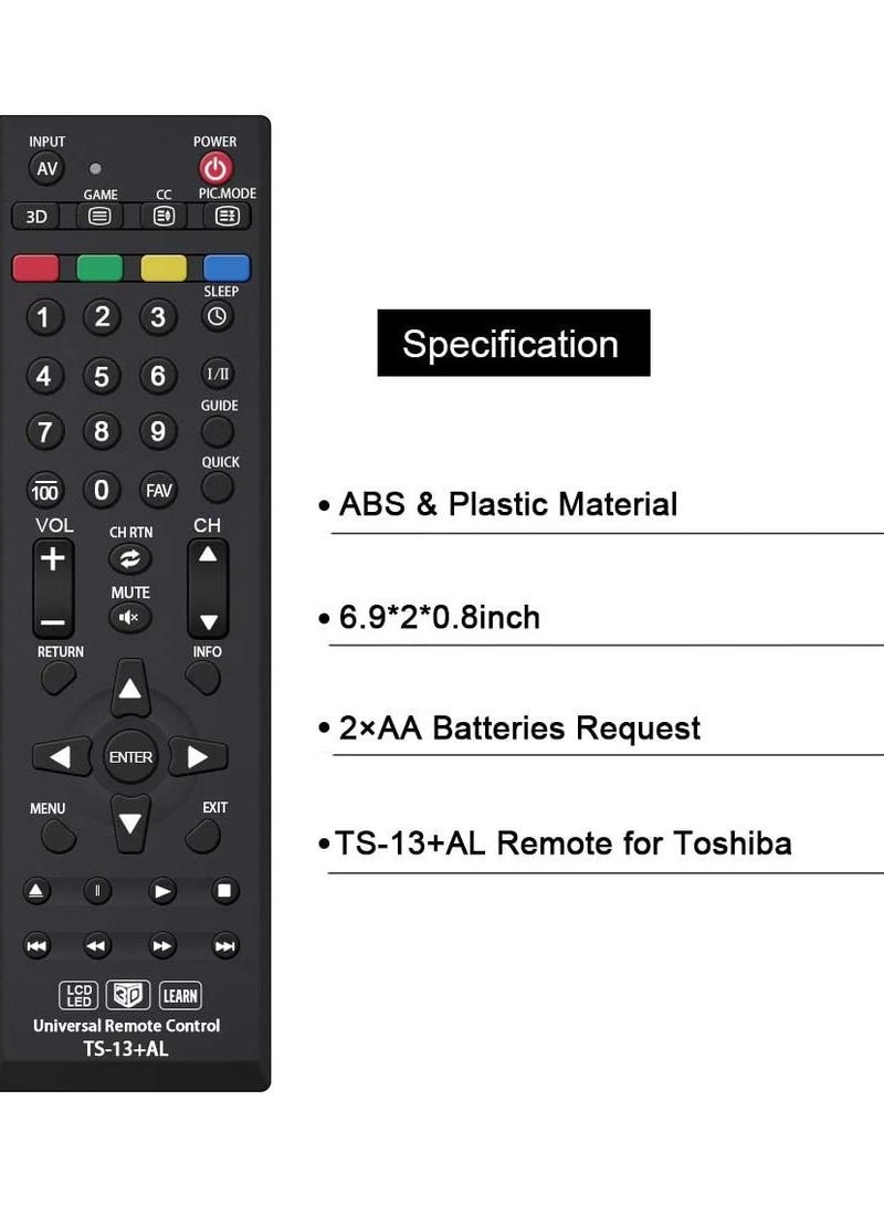 جهاز تحكم عن بعد عالمي TS-13 بديل متوافق لتلفزيون توشيبا/HDTV/LCD/LED، CT-90325 CT-90326 CT-90329 CT-8037 CT-90302 CT-90275 CT-90 CT-90366 - Image 5