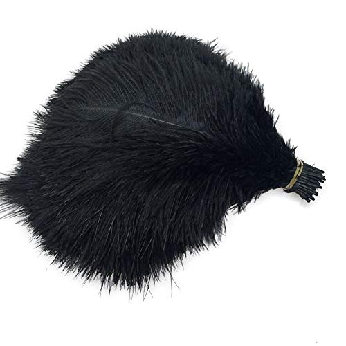 Sowder 50pcs Natural 8-10inch(20-25cm) Ostrich Feathers Home Wedding Decoration(Black) - Image 1