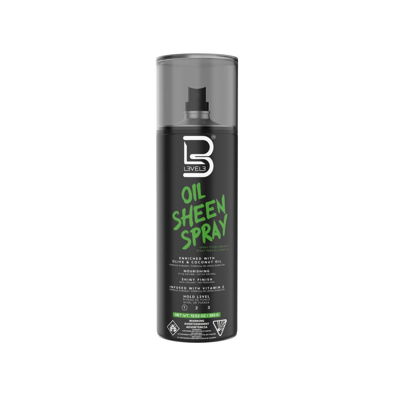 L3 Level 3 Oil Sheen Spray  Adds Shine to Hair After Styling  Infused with Vitamin E Olive Coconut Oil and Herbal Extracts