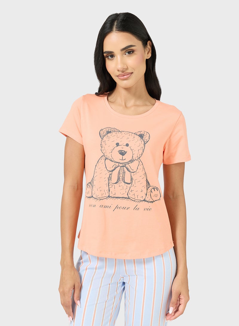 جينجر طقم تي شيرت وبنطلون بيجامة برسومات - Image 3