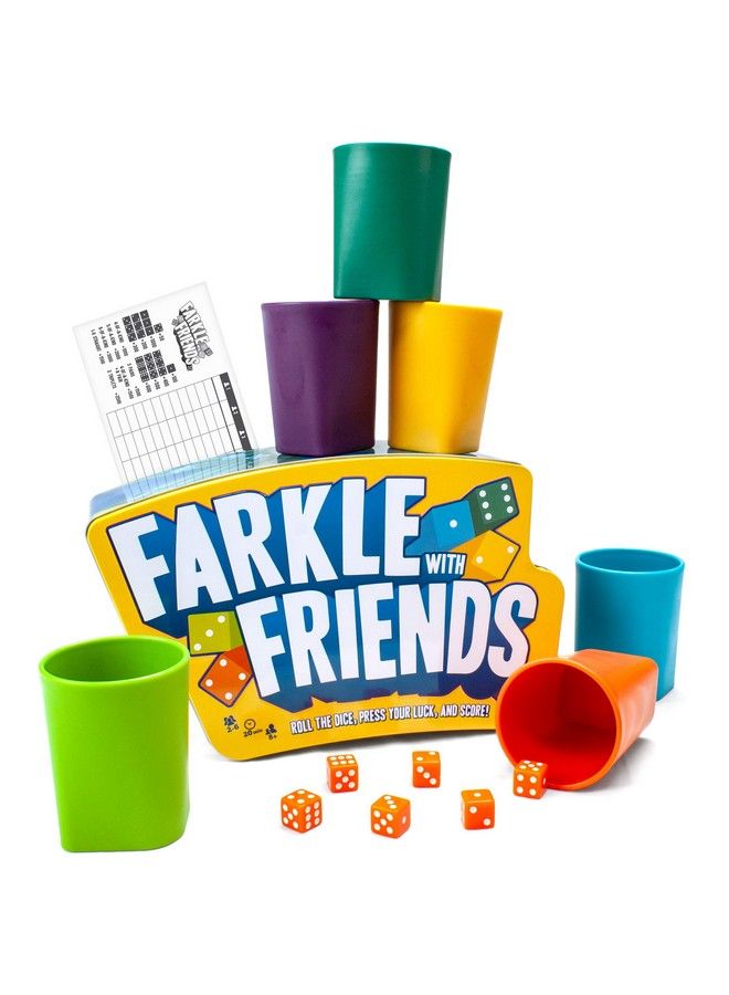 Brybelly Farkle: The Family Dice Game ; Fun Dice Game For Game Nights ; 6 Cups & Dice ; 6 Player Game Only - Image 1