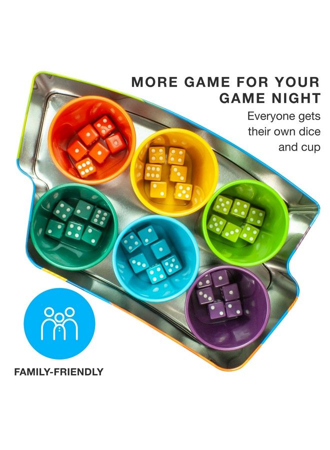 Brybelly Farkle: The Family Dice Game ; Fun Dice Game For Game Nights ; 6 Cups & Dice ; 6 Player Game Only - Image 3