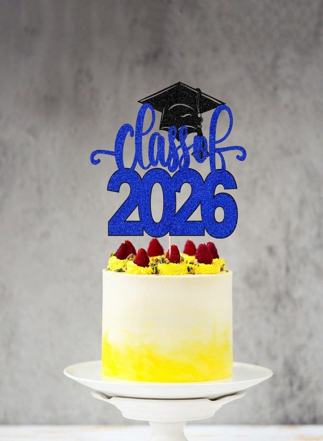 Qertesl Class of 2026 Cake Topper - Congrats Grad Decorations -You Did It/So Proud of You,2026 High School/College/University Graduation Party Decoration Supplies(Dark blue) - Image 5