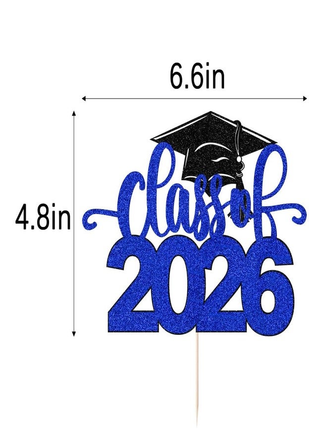 Qertesl Class of 2026 Cake Topper - Congrats Grad Decorations -You Did It/So Proud of You,2026 High School/College/University Graduation Party Decoration Supplies(Dark blue) - Image 3