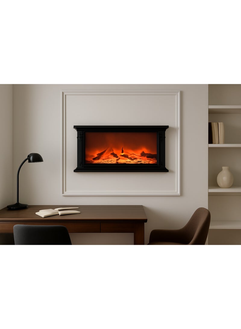 ليفينج دفاية ديكور سوداء كلاسيك بتصميم فاخر وإضاءة LED - Image 1