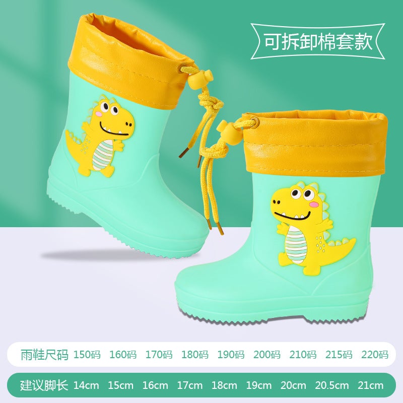 Children'S Rain Boots Cartoon Boys And Girls Waterproof Corset Rain Boots Kindergarten Children'S Non-Slip Rubber Shoes Cute Baby Overshoes - Image 1