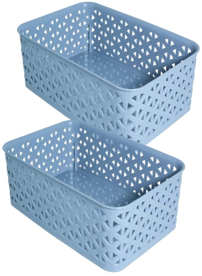 Simply Home Stanza-2 Multi-Purpose Plastic Storage Basket|Stackable Organizer Tokri For Home,Kitchen,Bathroom & Office|Ideal For Toys,Clothes,Cosmetics,Stationery|Set Of 2|Grey - Image 1