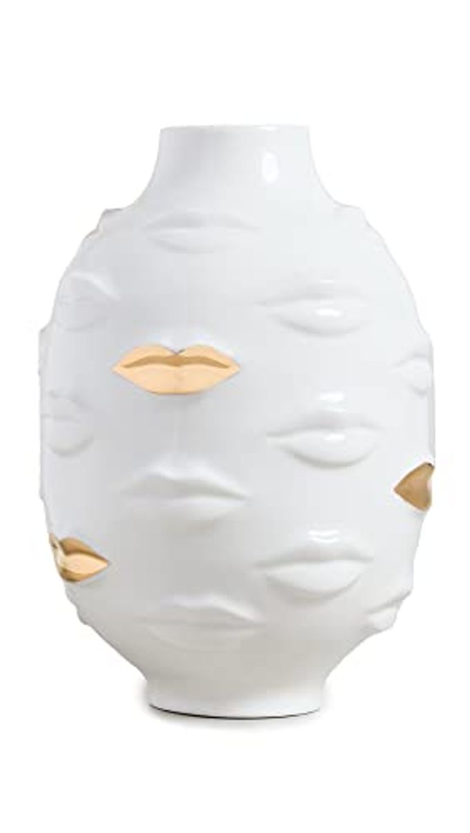 Jonathan Adler Women's Gilded Gala Round Vase, White/Gold, One Size - Image 4