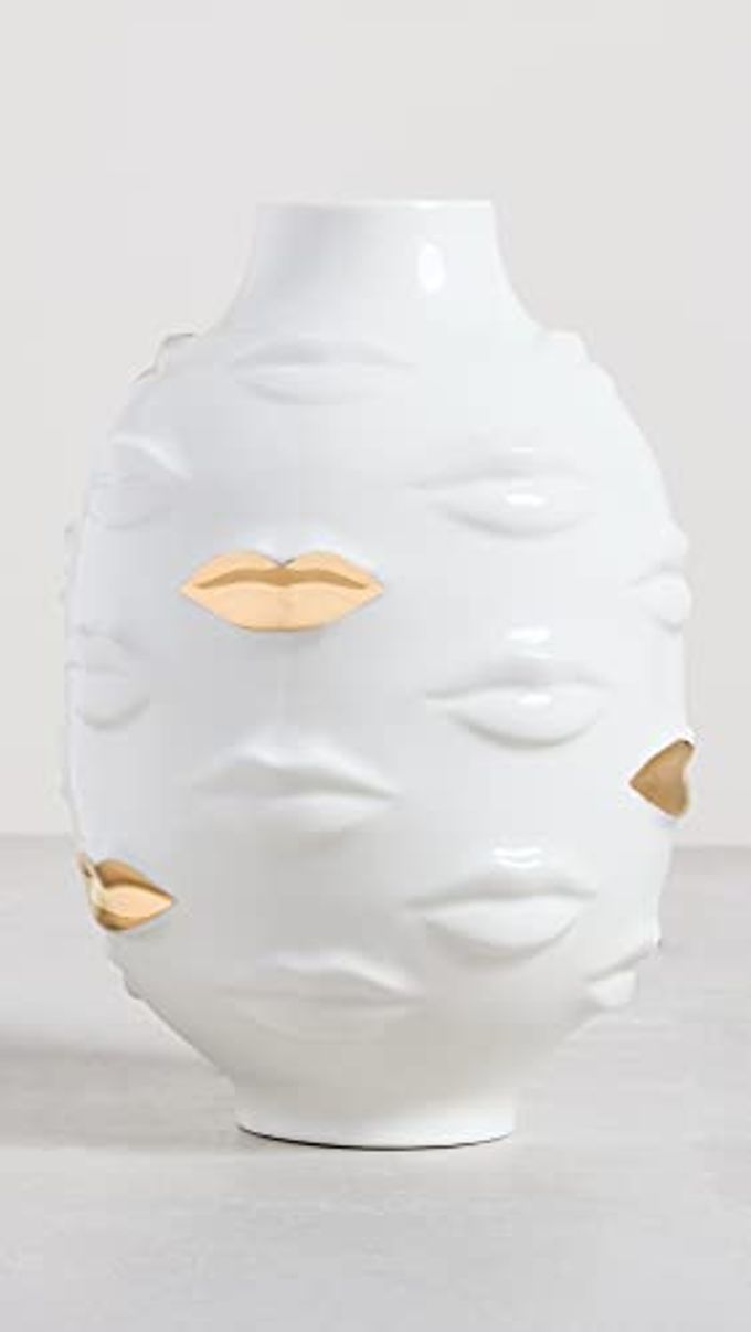 Jonathan Adler Women's Gilded Gala Round Vase, White/Gold, One Size - Image 5