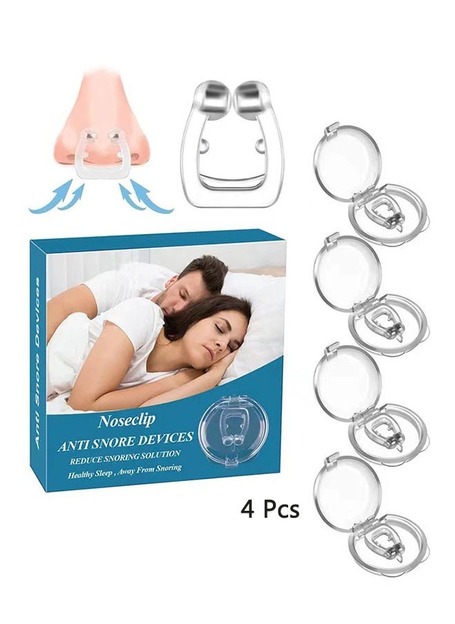 Beauenty Anti Snoring Devices 4 Pcs, Silicone Magnetic Anti Snoring Nose Clip Help Breathe Right, Mute Aids, Stop Snoring, Soft and Comfortable for Man Women Adults  - Image 1