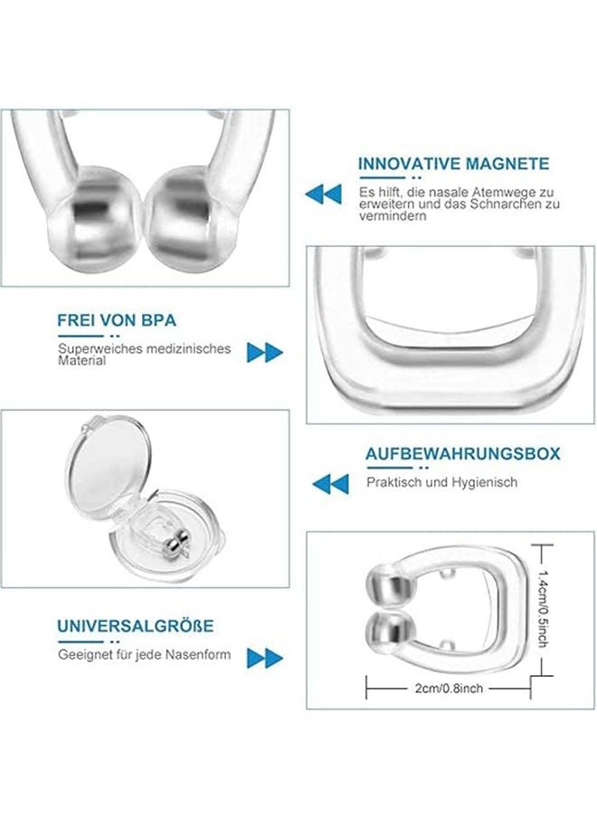 Beauenty Anti Snoring Devices 4 Pcs, Silicone Magnetic Anti Snoring Nose Clip Help Breathe Right, Mute Aids, Stop Snoring, Soft and Comfortable for Man Women Adults  - Image 2