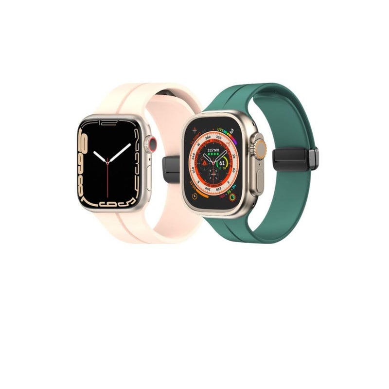 BURAQ 2-Pack Sports Replacement Bands Compatible with Apple Watch 49/46/45/44/42mm – Series Ultra 2/Ultra/9/8/7/SE/6/5/4/3/2/1 – Model #1164 - Image 2