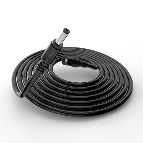 Tonton 15W 10Ft Echo Dot Show Extension Cord Replacement 12V 1.25A for Alexa Echo Dot (3rd 4th Gen), Echo Dot with Clock, Echo Dot Kids Edition, Echo Show 5, Echo Spot, Fire TV Cube(Black, 20AWG) - Image 1