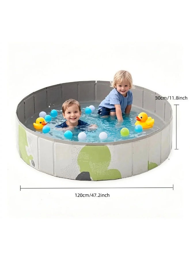 XICEN Kids Ball Pit and Swimming Pool, Foldable Ball Pool, Portable Bathtub, Pet Dog Bath Pool, Swimming Pool for Outdoor Indoor (Balls not included) - Image 3