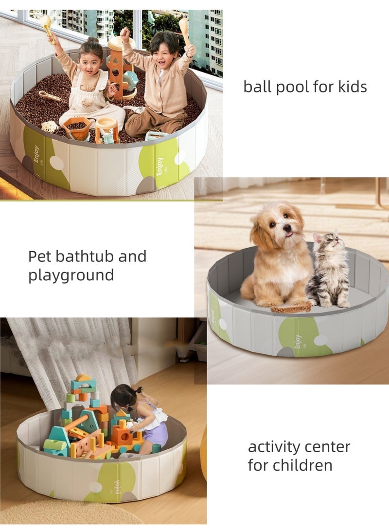 XICEN Kids Ball Pit and Swimming Pool, Foldable Ball Pool, Portable Bathtub, Pet Dog Bath Pool, Swimming Pool for Outdoor Indoor (Balls not included) - Image 4