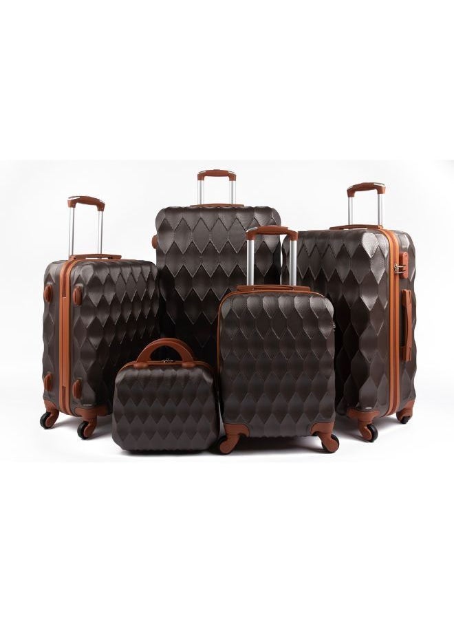 LIMRA - Luggage Trolley Bags set of 5 Pcs Coffee - Image 1