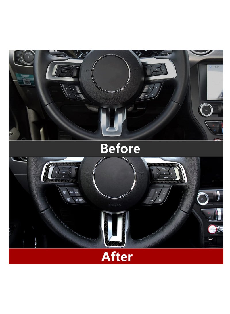 SOLARAE Car Steering Wheels Sticker for Ford Mustang GT, Carbon Fiber Interior Trim Decal Accessories - Image 2