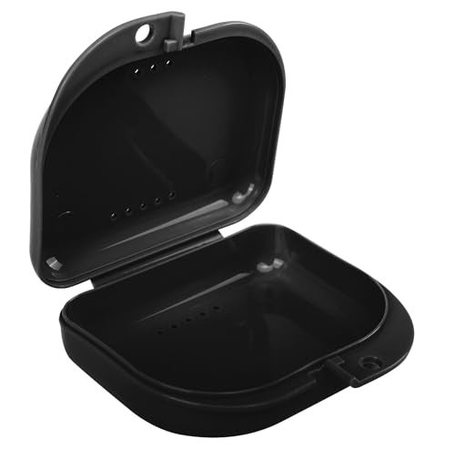 LA MIERE Retainer Case Slim Aligner Case with Vent Holes Compatible with Invisalign Mouth Guard Case Cute Retainer Case Black