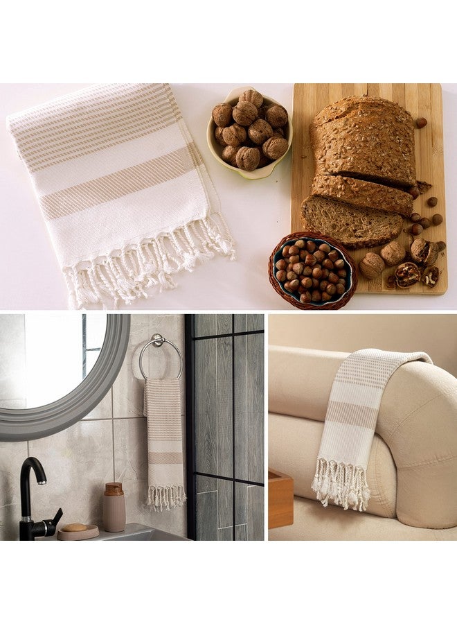 Ruvy Home Basics Turkish Hand Towels for Bathroom Set of 2 | 18"x40", Cotton | Decorative Towel for Bathroom, Kitchen, Dishcloth, Tea, Yoga, Face, Gym - Beige - Image 5