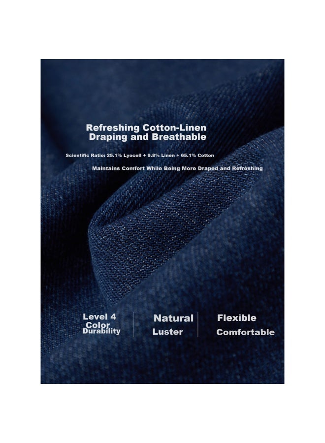 Inman Vintage Washed Raw Edge Design Wide Leg Jeans Women's New High Waist Long Pants Denim Blue 28 - Image 3