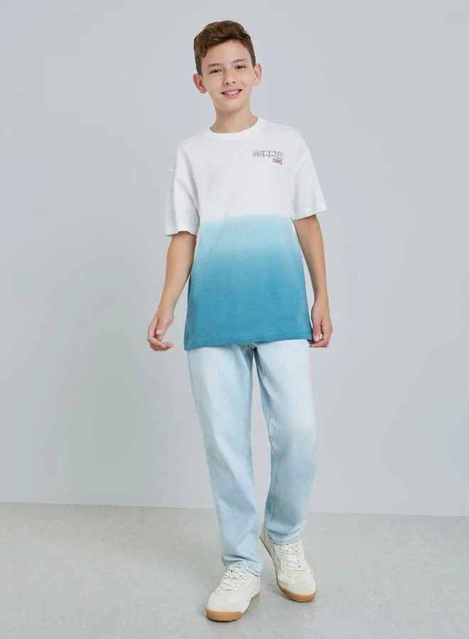 Styli Teen Boys Oversized Dip Dye T-Shirt